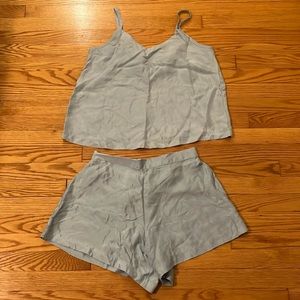 Athleta pajamas tank and short light blue size small